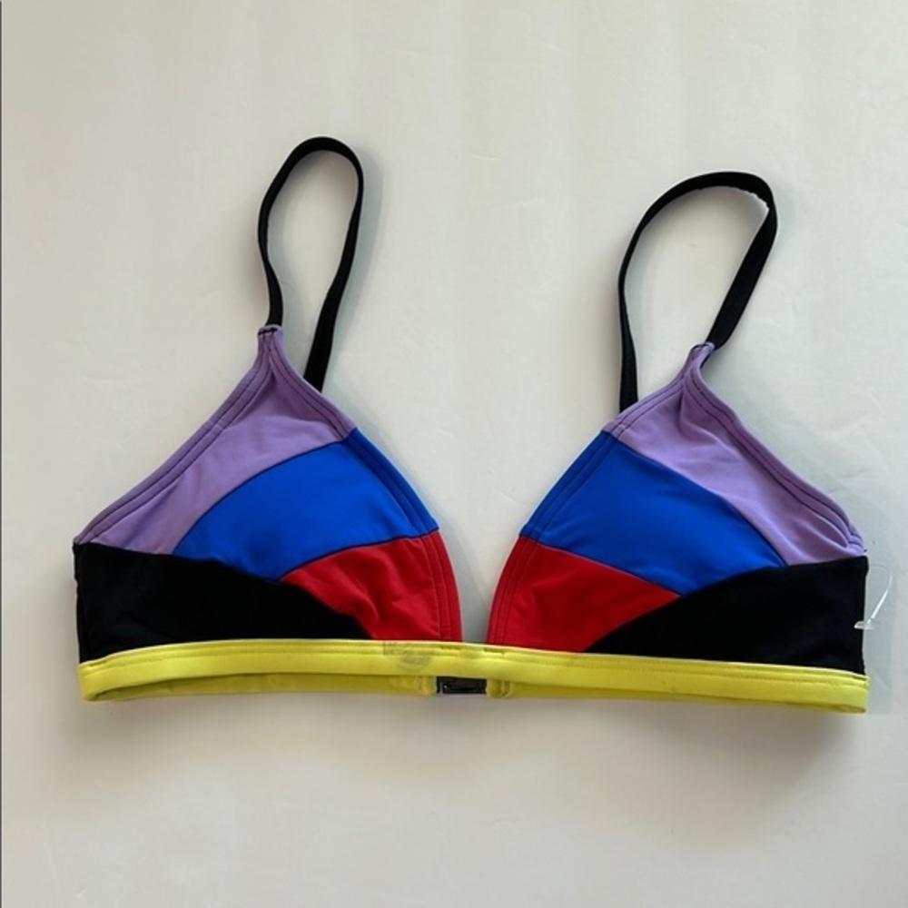 Insight retro color block bikini swim top size small NWOT